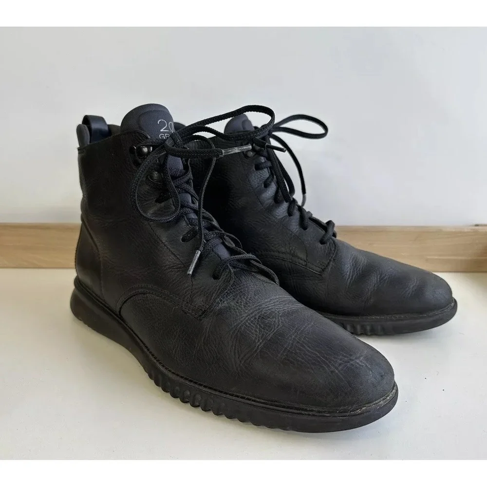 Cole Haan 2.Zerogrand City C25557 Mens 12 Black Leather Casual Dress Boots‎